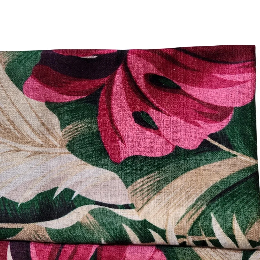 Vicky's Fabrics Tropical Floral Dobby Cloth Napkins Set of 4 Pink Green 18